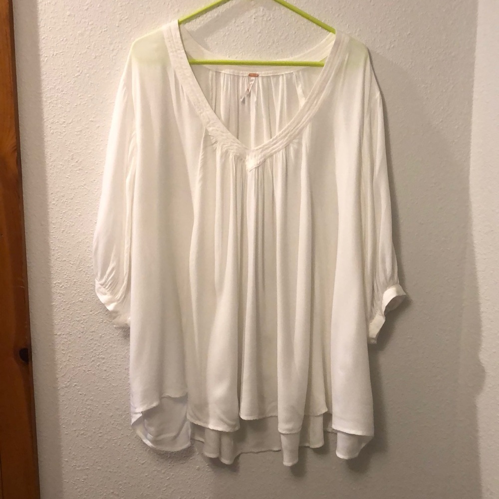 Free people cottage core white flow he blouse